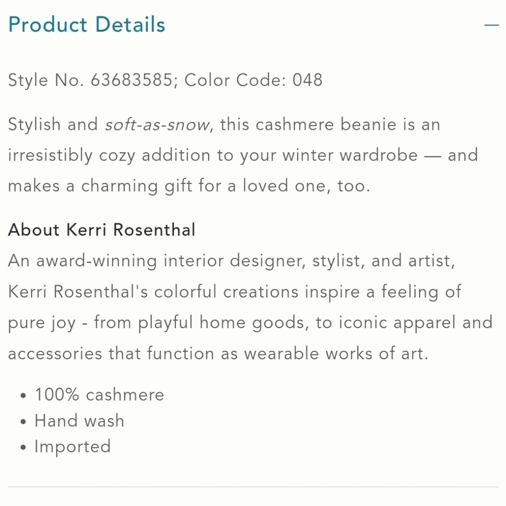 Kerri Rosenthal Handle with Care Cashmere Beanie - light blue check/plaid - Picture 5 of 11